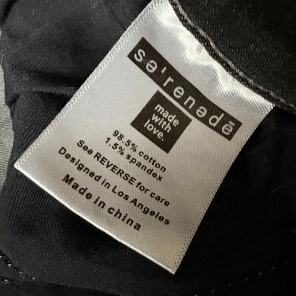 Serenede 28 Black Cargo Skinny Jeans Turquoise Patches Bungees Sporty Edgy Punk - Picture 10 of 14